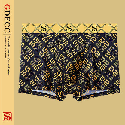 Men's Antibacterial Printed Underwear，Black Gold Knight Series