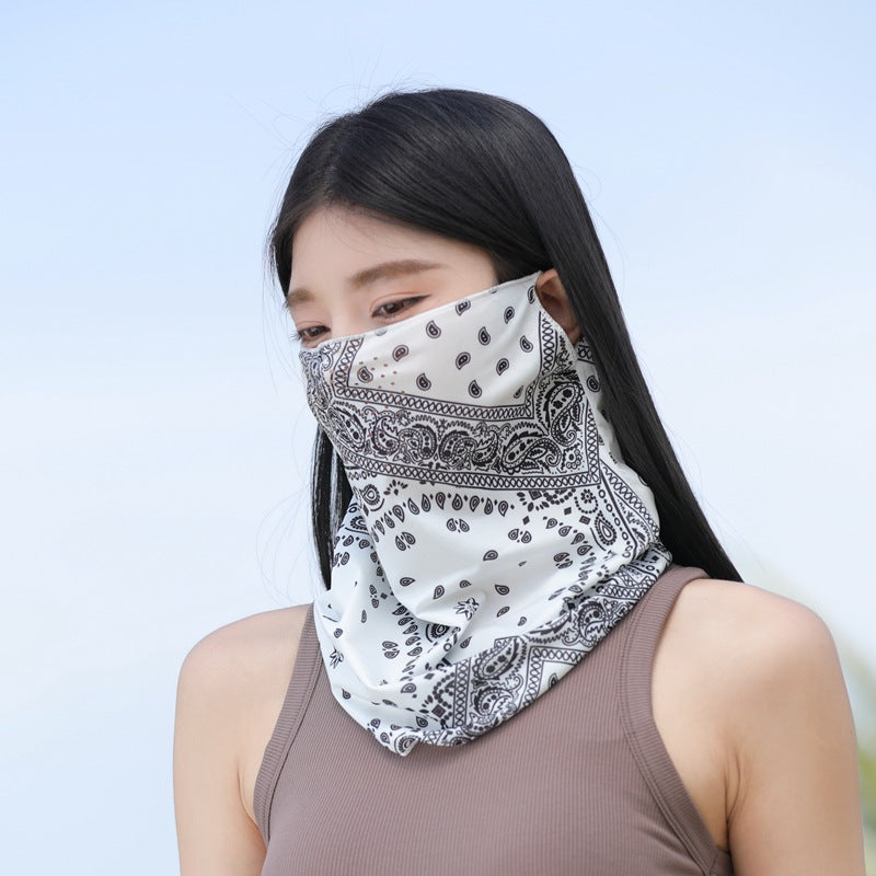 Unisex Outdoor ice silk mask with ventilation holes，motorcycle and bicycle riding head cover
