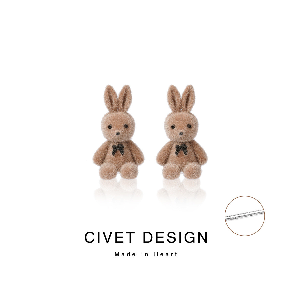 TeddyBear +Rabbit Earrings - Korean Style