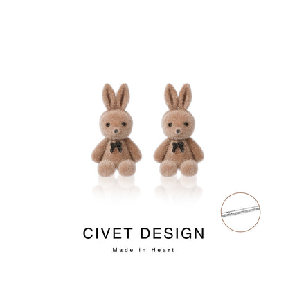 TeddyBear +Rabbit Earrings - Korean Style