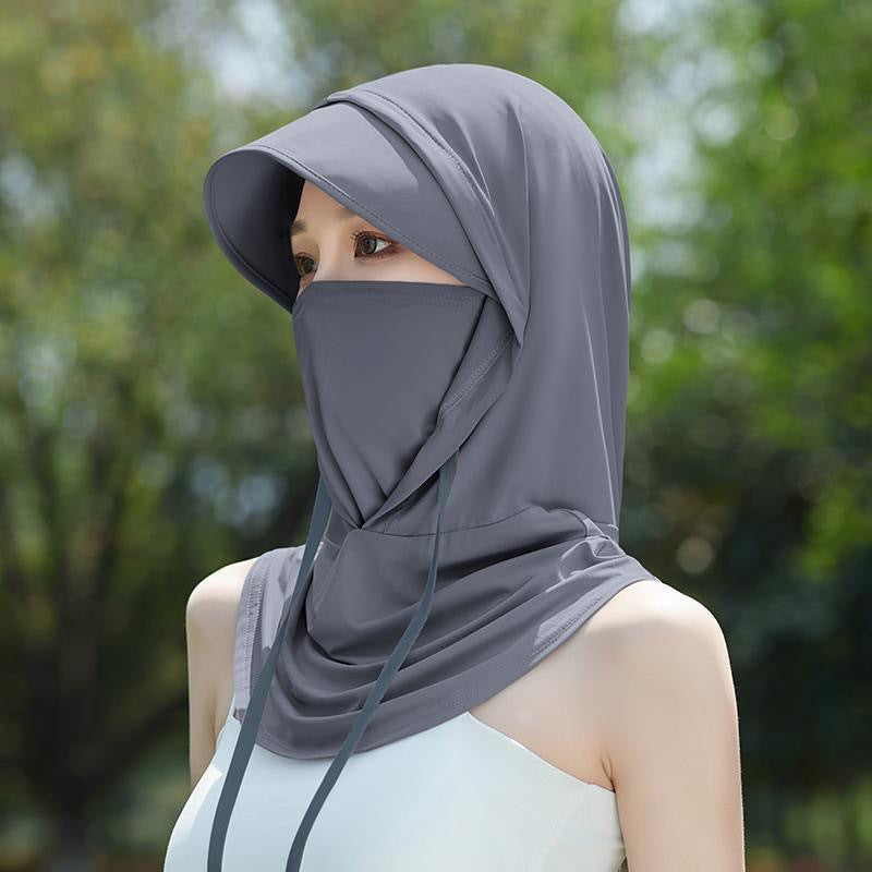 Ice Silk Breathable Neck Guard with Full Face Coverage Multi-Purpose Summer Sunscreen Hat