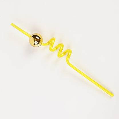 Shiny Disco Ball Reusable Straws, Decorative Party Supplies for Celebrations
