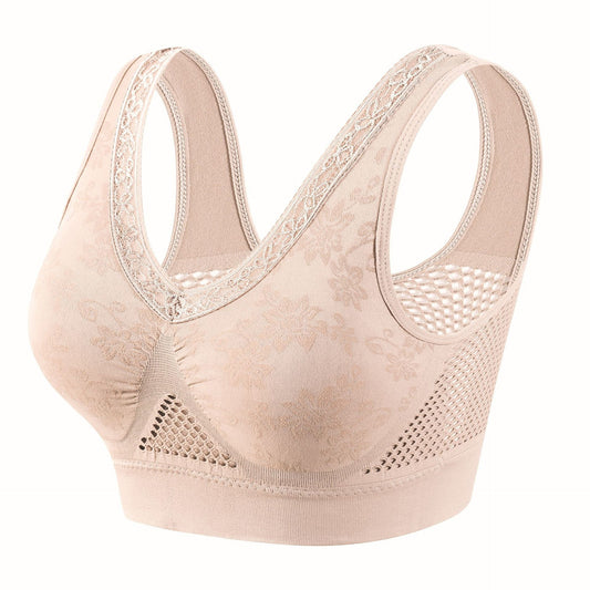 Breathable Hollow Printed Sports Bra