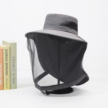 Outdoor Mosquito-Proof Hat, Unisex Fishing Hat with Breathable Mesh Face Shield, Sun Protection
