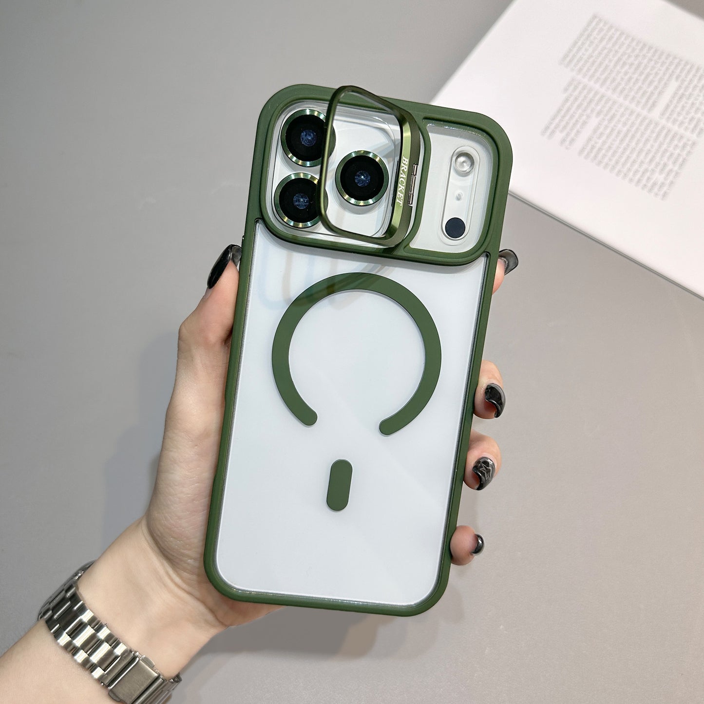 Luxury Magnetic Shockproof Phone Case with Lens Bracket
