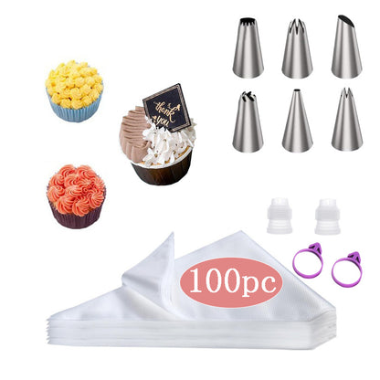 Stainless Steel Piping Tip Set, Cake Decorating Tools, Cream Piping Nozzles, EVA Piping Bags