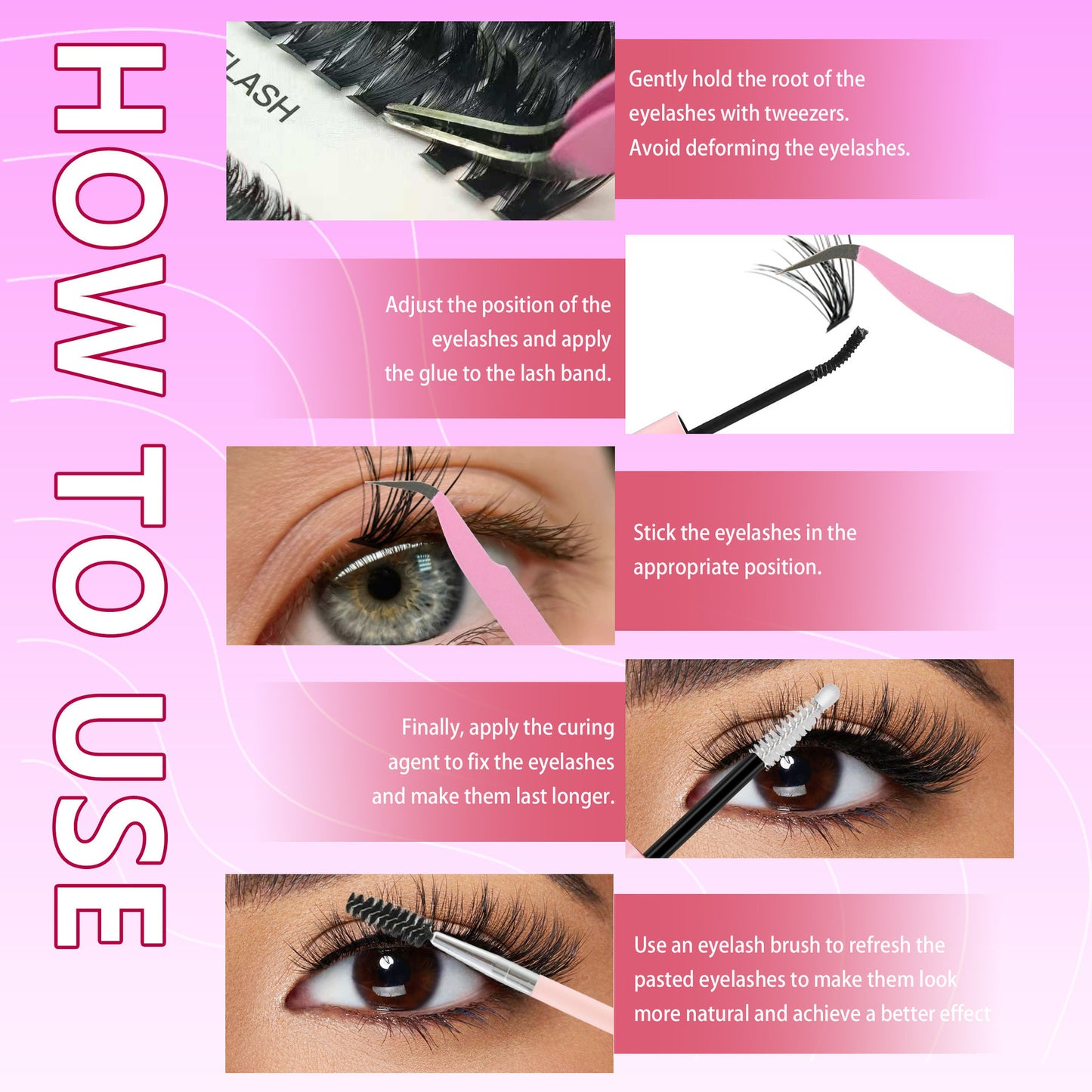 Multi-Style False Eyelash Kit with Eyelash Glue and Tweezers