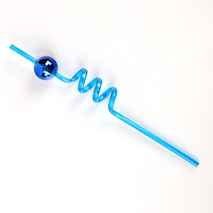 Shiny Disco Ball Reusable Straws, Decorative Party Supplies for Celebrations