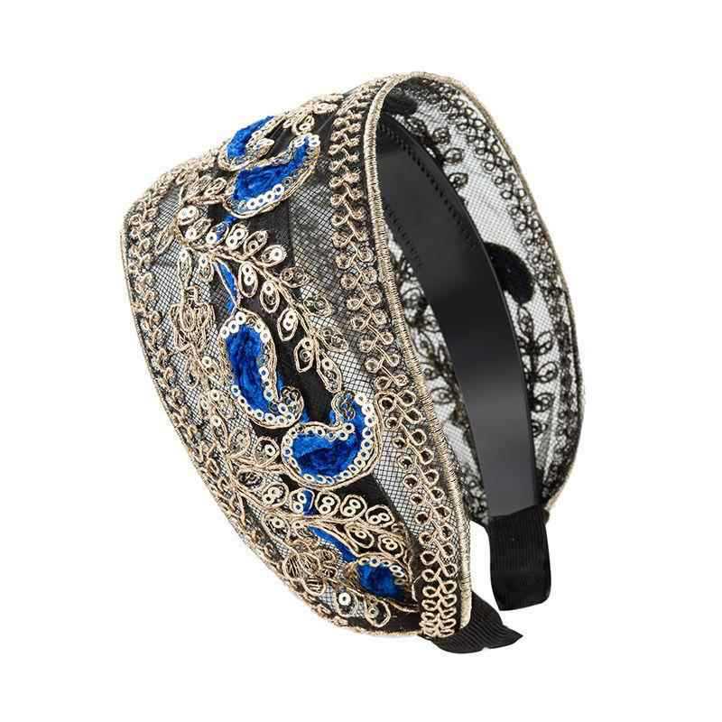 Wide Lace Sequin Non-Slip Headband