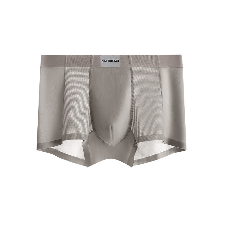 High Quality-Men’s Cool Touch Satin Mesh Underwear Boxer Briefs