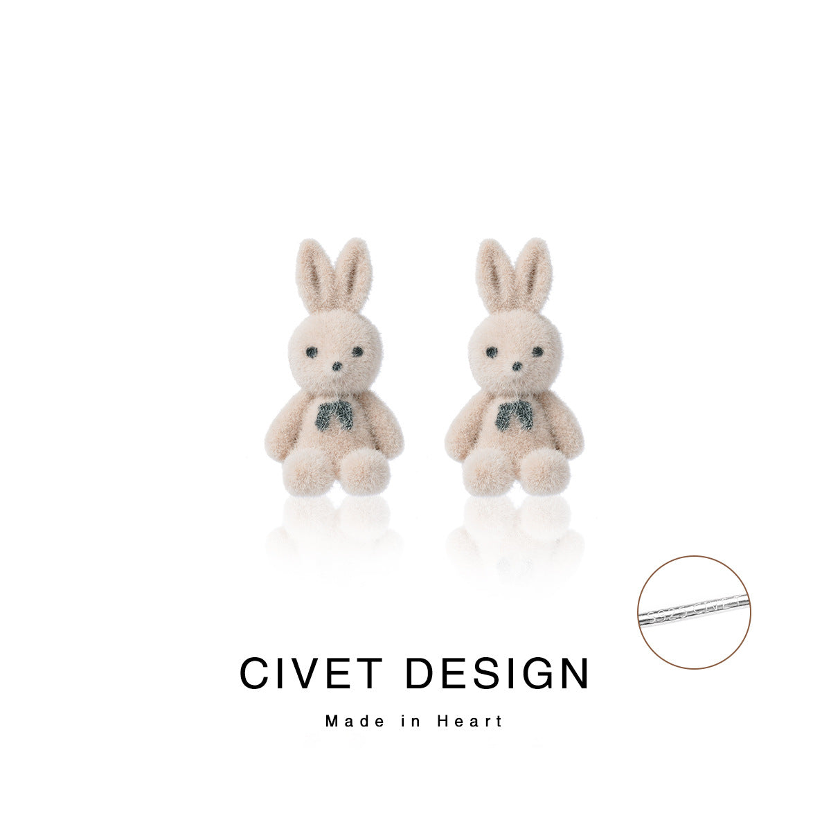 TeddyBear +Rabbit Earrings - Korean Style