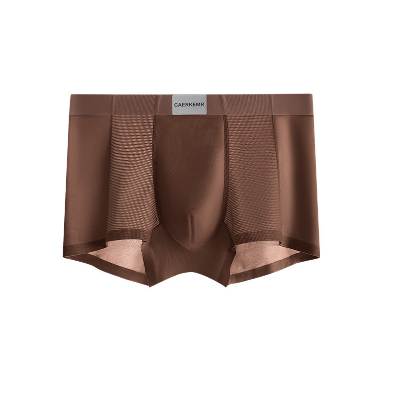 High Quality-Men’s Cool Touch Satin Mesh Underwear Boxer Briefs