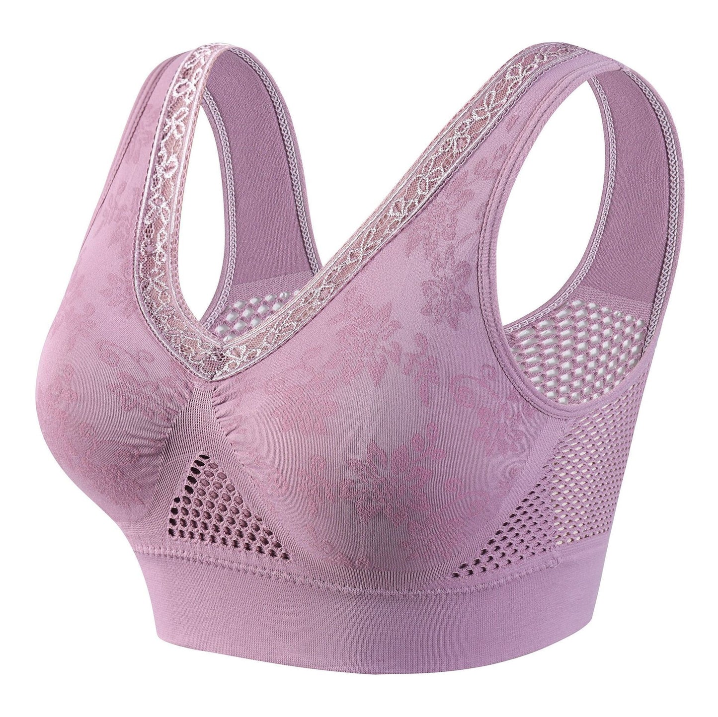 Breathable Hollow Printed Sports Bra