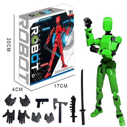 DIY Buildable Articulated Action Figure Toy with Movable Joints