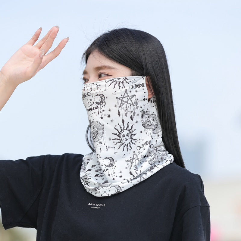 Unisex Outdoor ice silk mask with ventilation holes，motorcycle and bicycle riding head cover