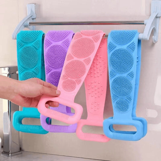 Silicone Back Scrubber Towel, Powerful Double-Sided Body Scrubber for Shower