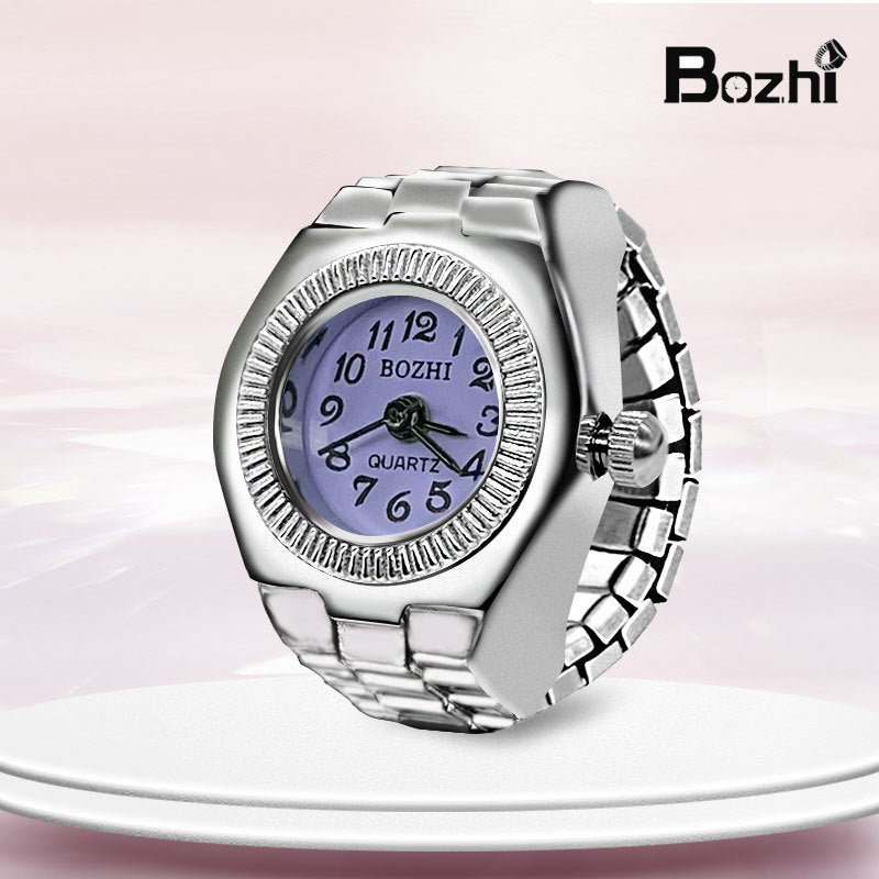 Stylish Mini Ring Watch with Elastic Band