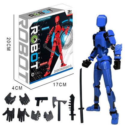 DIY Buildable Articulated Action Figure Toy with Movable Joints