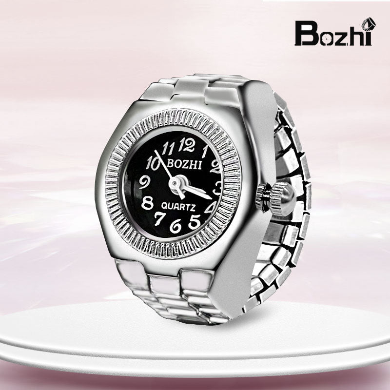 Stylish Mini Ring Watch with Elastic Band