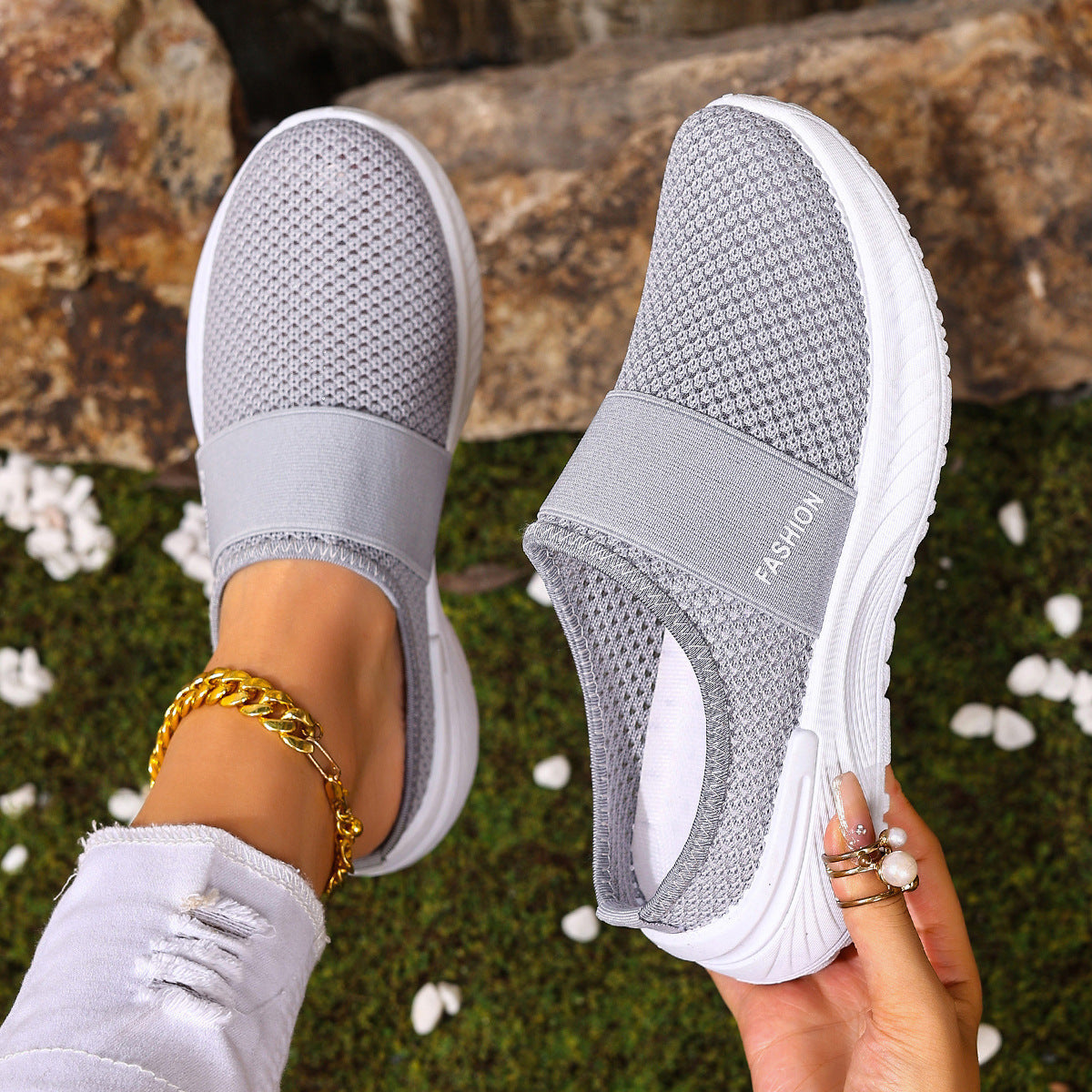 Plus Size Breathable Mesh Casual Shoes for Women