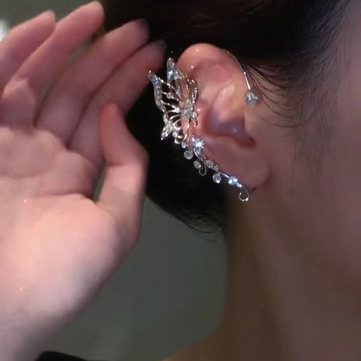 Sparkling Butterfly Ear Studs, Wearable Without Pierced Ears