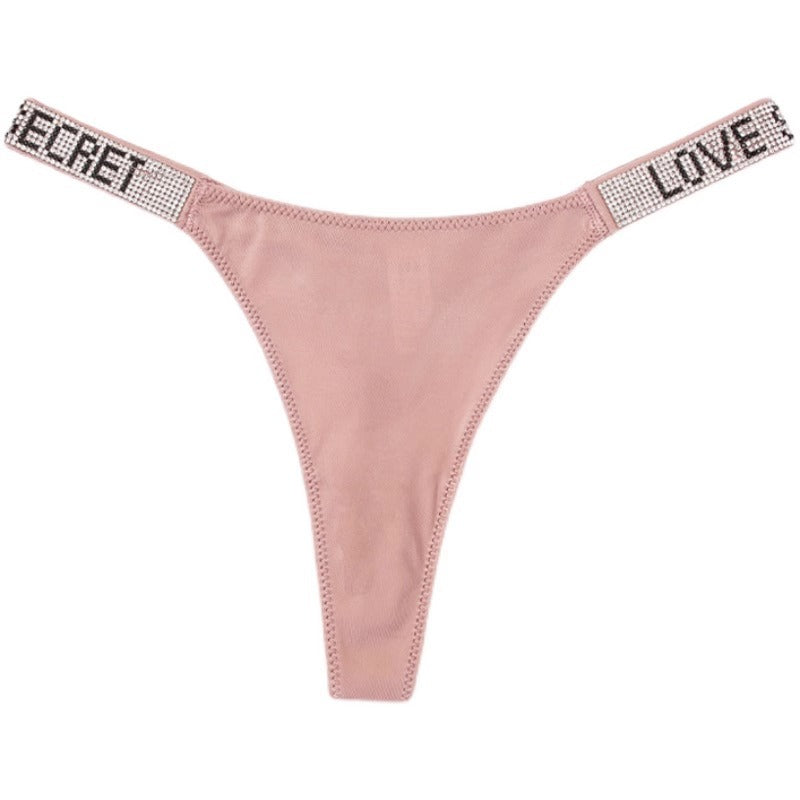 Popular Fashion Rhinestone Low-Rise Triangle Panty for Women