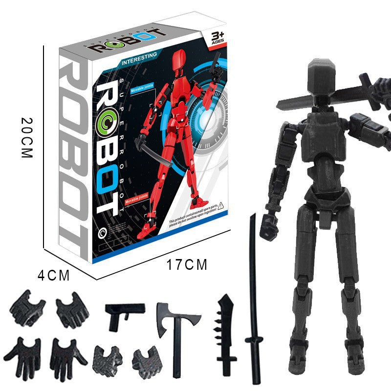 DIY Buildable Articulated Action Figure Toy with Movable Joints