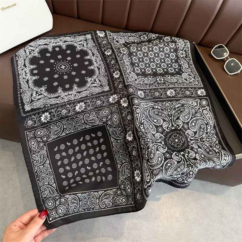 Paisley Print Shawl & Vintage Bandana Scarf – Popular Retro Western Square Scarf, 68×68cm