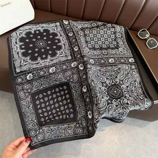 Paisley Print Shawl & Vintage Bandana Scarf – Popular Retro Western Square Scarf, 68×68cm