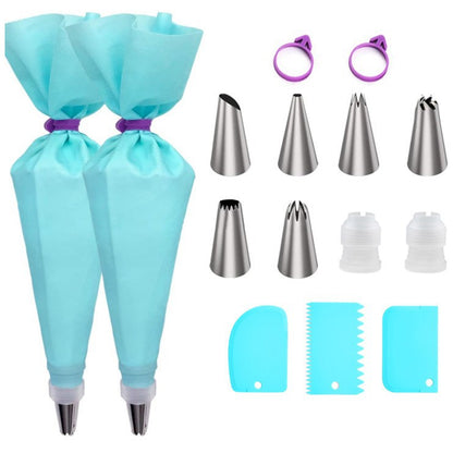 Stainless Steel Piping Tip Set, Cake Decorating Tools, Cream Piping Nozzles, EVA Piping Bags