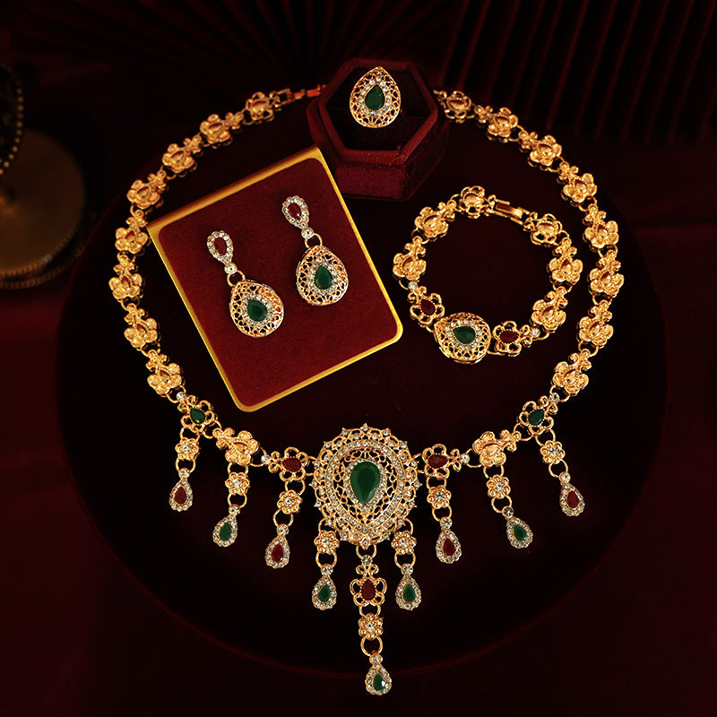 High-end Necklace, Earrings, Ring, and Bracelet Set