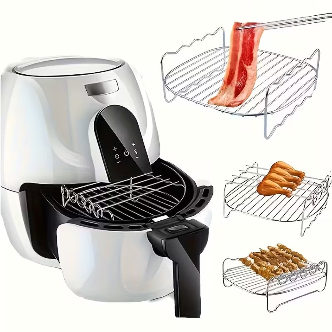 Stainless Steel Double-Layer Air Fryer Rack for Baking & Roasting