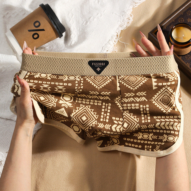 Men's trendy American-style printed boxer briefs