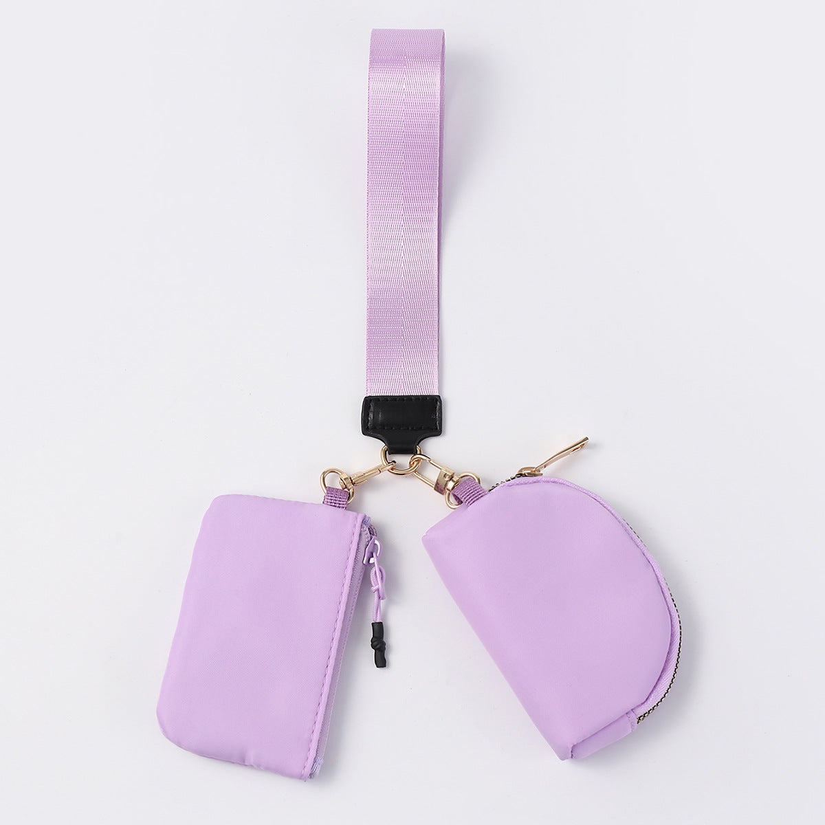 Women's Portable Mini Fashion Colorblock Zip Wristlet + Coin Purse，Waterproof Nylon
