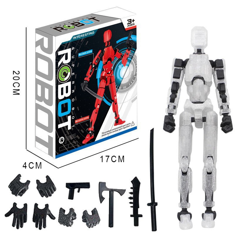DIY Buildable Articulated Action Figure Toy with Movable Joints