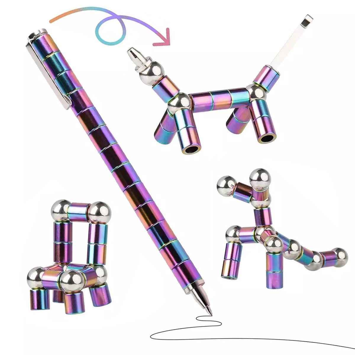 Multi-Functional Magnetic Pen Toy, Stress-Relief Magnet Pen
