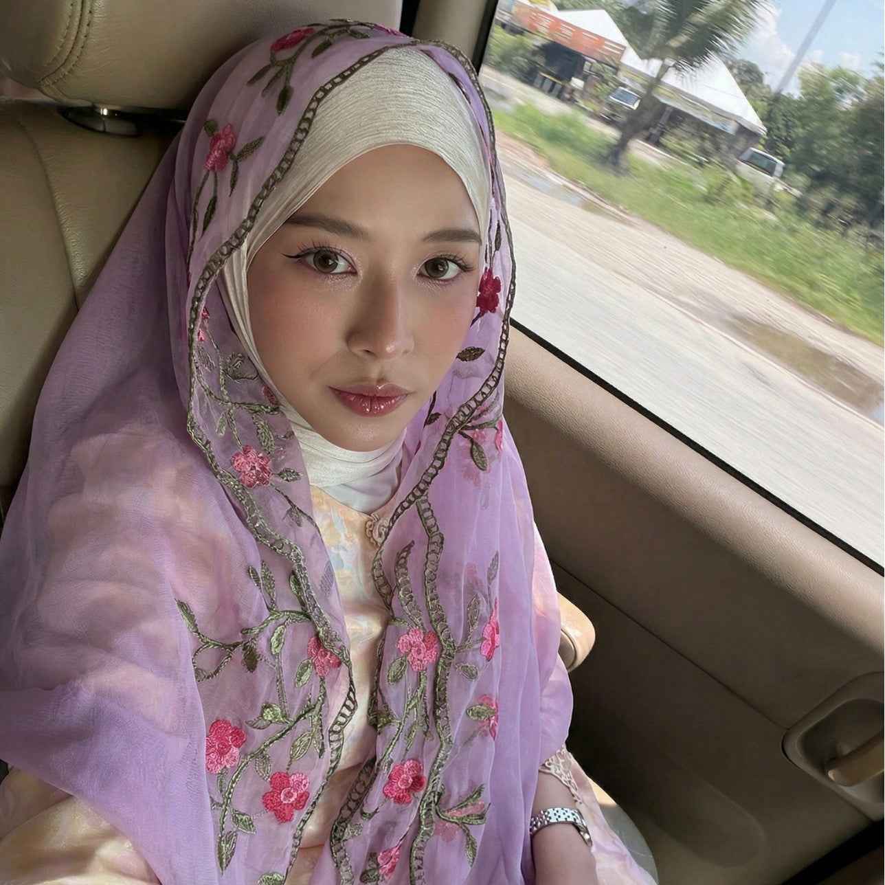 High Quality——Women's Summer Lace Floral Embroidered Scarf – Lightweight Hijab Head Wrap 180*60cm