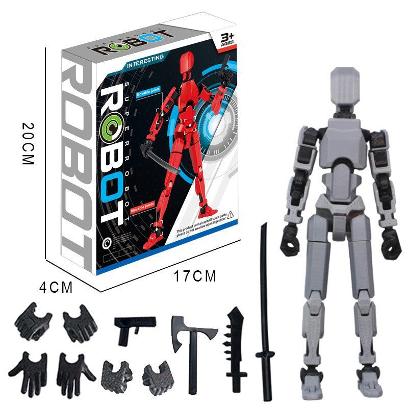 DIY Buildable Articulated Action Figure Toy with Movable Joints