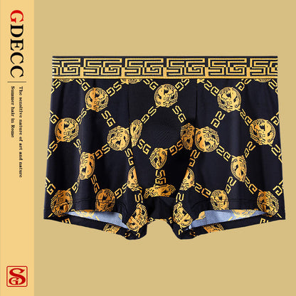 Men's Antibacterial Printed Underwear，Black Gold Knight Series
