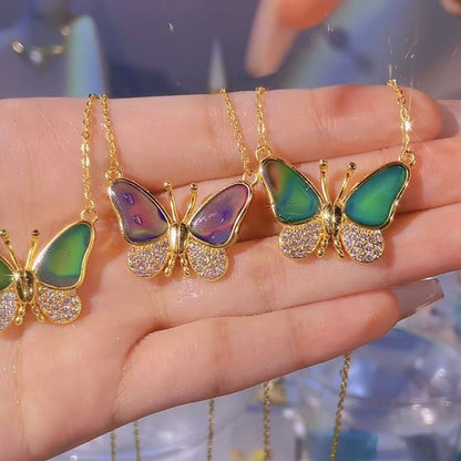 🦋Color Changing Butterfly Magnetic Necklace – Temperature Sensitive Butterfly Pendant Jewelry for Women