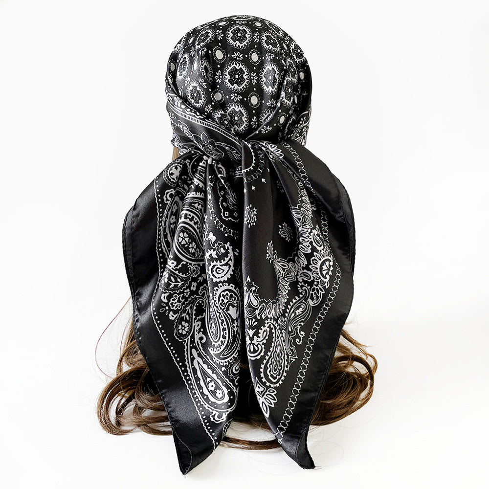 Paisley Print Shawl & Vintage Bandana Scarf – Popular Retro Western Square Scarf, 68×68cm