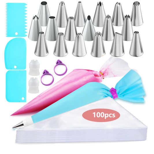 Stainless Steel Piping Tip Set, Cake Decorating Tools, Cream Piping Nozzles, EVA Piping Bags