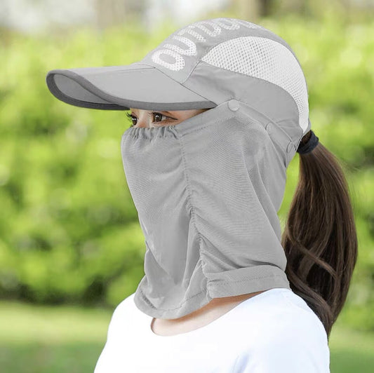 Foldable Baseball Cap with UV Protection Face Shield