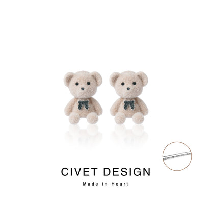 TeddyBear +Rabbit Earrings - Korean Style