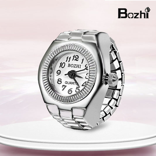 Stylish Mini Ring Watch with Elastic Band