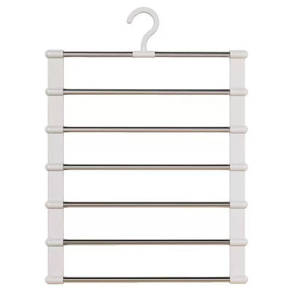 Foldable Multi-Tier Pants Hanger – Space-Saving Clothes Drying Rack & Storage Organizer