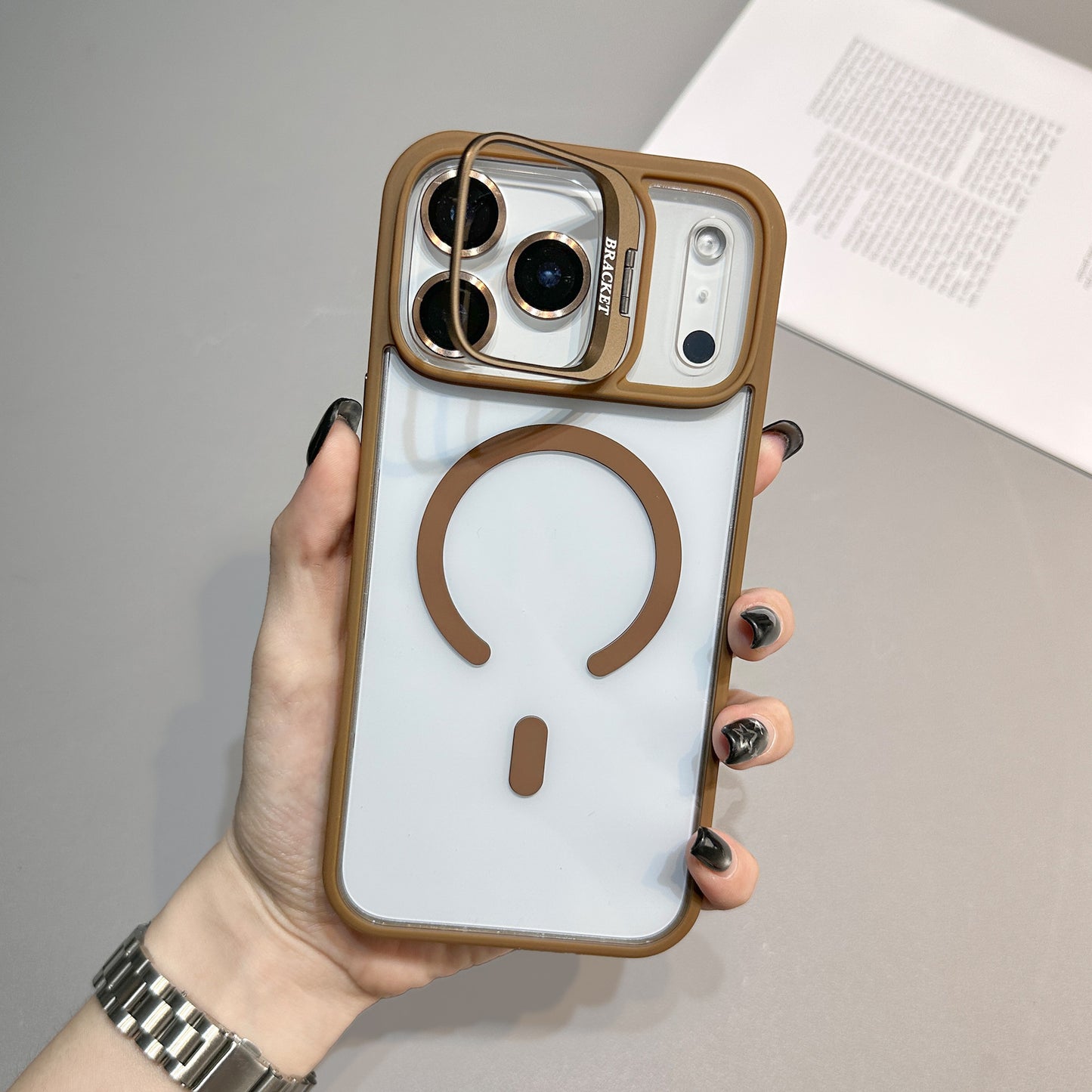 Luxury Magnetic Shockproof Phone Case with Lens Bracket