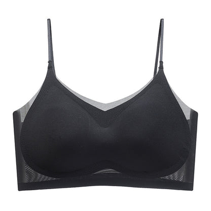 Women’s Seamless Ice Silk Bra – Ultra-thin Mesh, Wireless, Backless Design