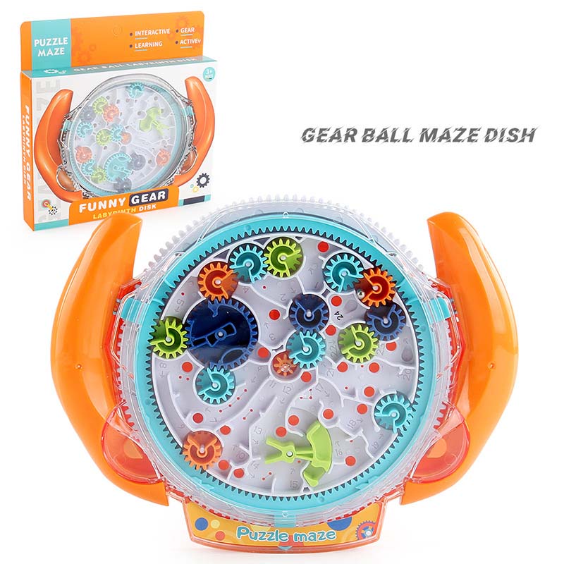 Gear Maze Disk Toys for Kids 3D Puzzle Balance Ball Handheld Maze Board Educational Toy