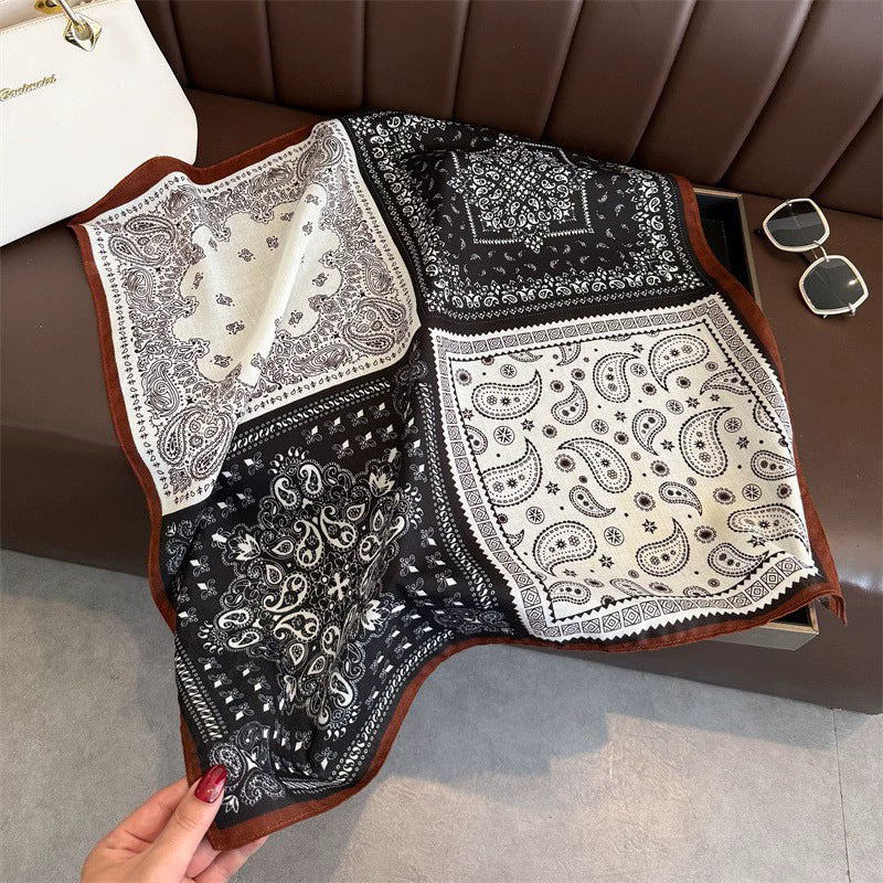 Paisley Print Shawl & Vintage Bandana Scarf – Popular Retro Western Square Scarf, 68×68cm